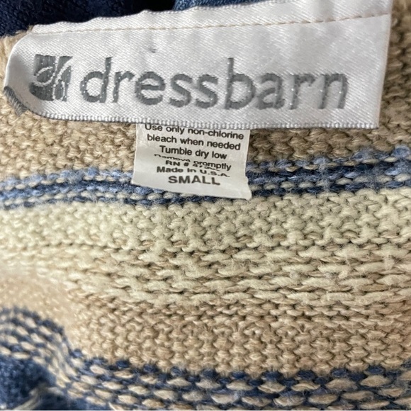 Dress Barn Blue and Tan Boho Y2K Zip Up Cardigan - Picture 5 of 6